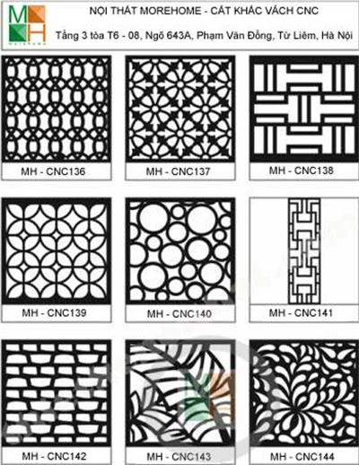 Bảng mẫu vách cnc 16